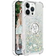 thumbnail image 6 of Liquid Quicksand Case for iPhone 16 Pro Max 6.9" with Diamond Kickstand, Soft TPU Luxury Fun Glitter Sparkle Flowing Clear Bling Cover Case for Apple iPhone 16 Pro Max. -Silver, 6 of 14