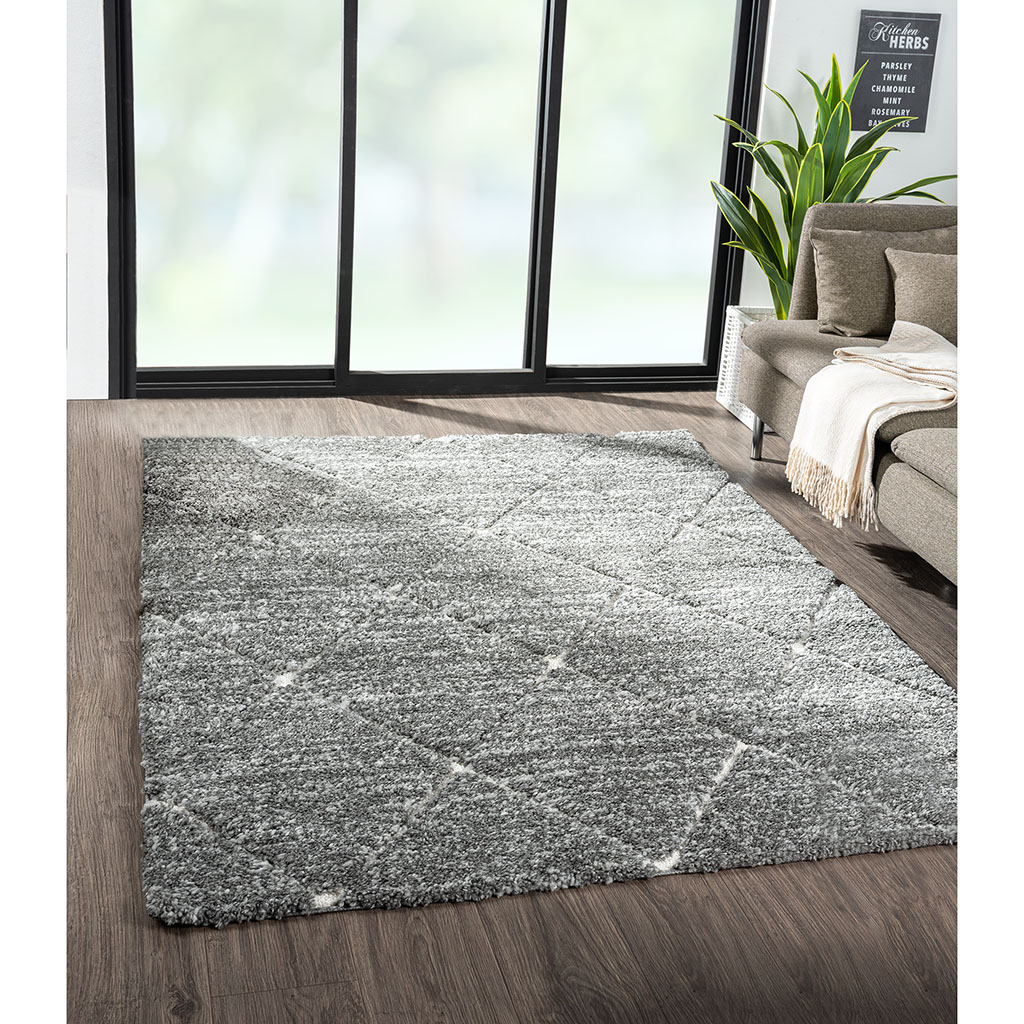 MAYEERTY 8'x10' Trellis Area Rug for Living Room Bedroom in Grey and Cream