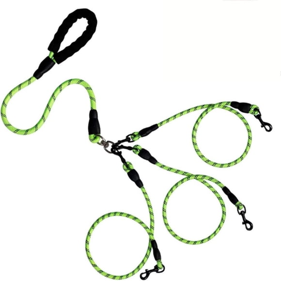 Eash 2-Dog Leash with Detachable Splitters, 360-Degree Swivel Hooks, Reflective Nylon, and Padded Handle for Tangle-Free Walks