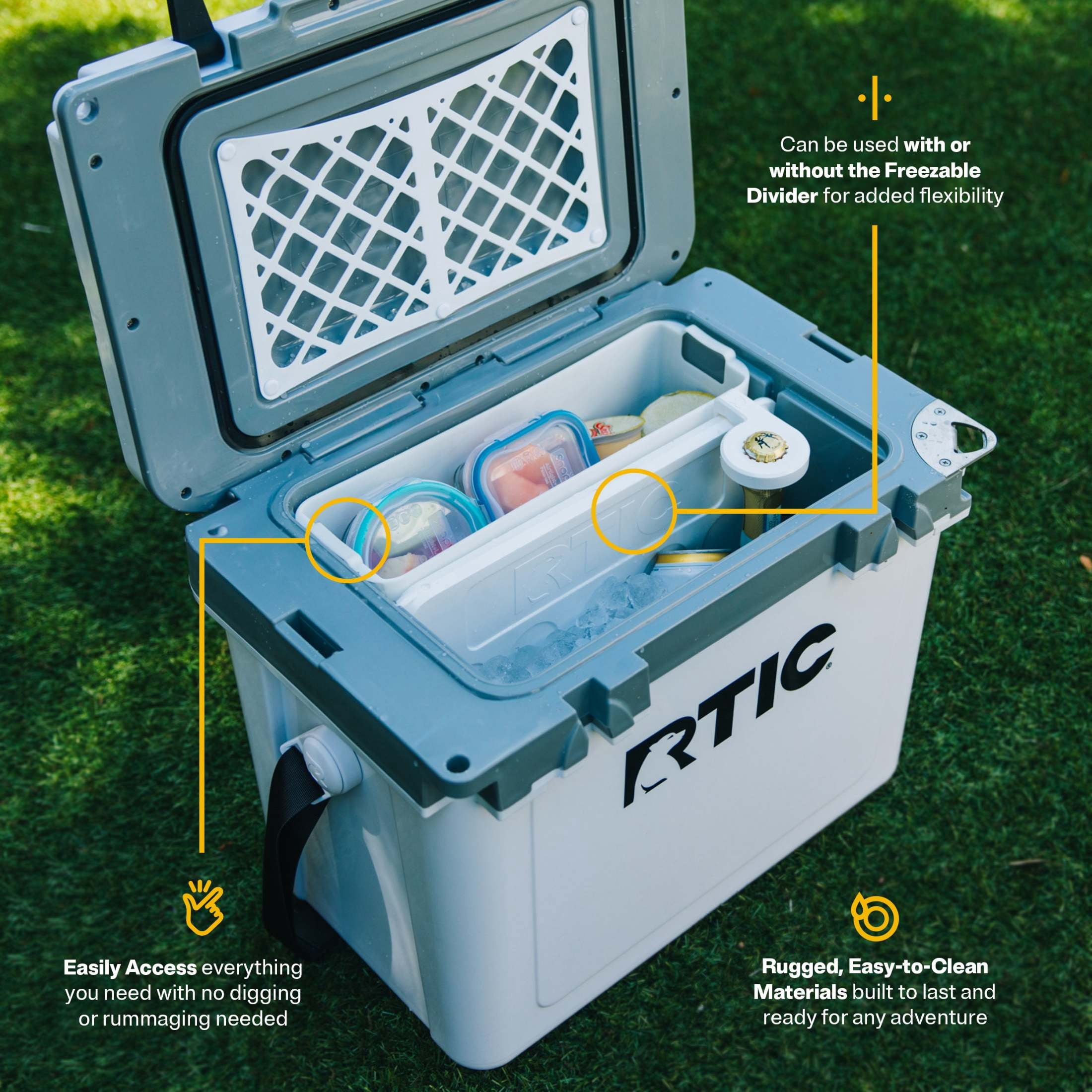 RTIC Dry Goods Basket, for 22 QT Ultra-Light Cooler, White