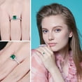 thumbnail image 5 of Jewelrypalace Square 0.5ct Created Nano Russian Simulated Emerald Solitaire Engagement Ring 925 Sterling Silver, 5 of 6