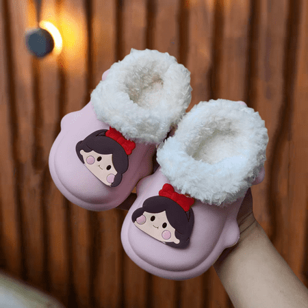 

Boys Girls Slippers Plush Anti-Slip Indoor Shoes Winter New
