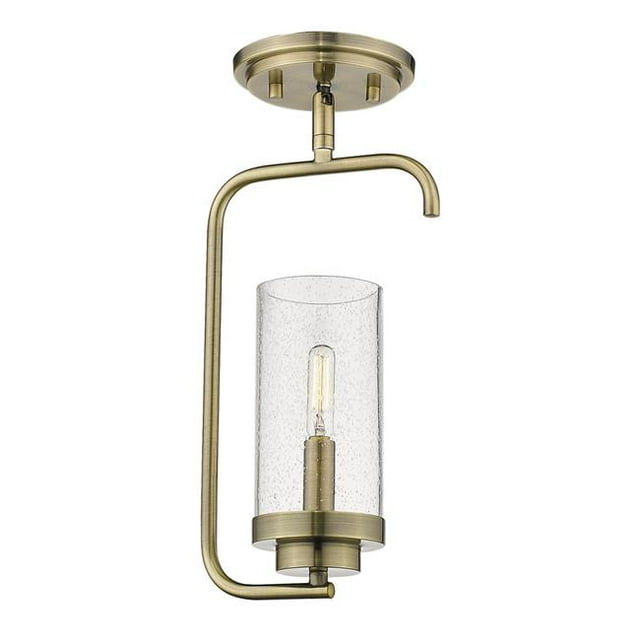 Golden Lighting 2380-1SF AB-SD Holden Semi-Flush Ceiling Light, Aged Brass