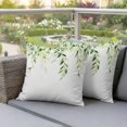 thumbnail image 4 of Eucalyptus Leaf Pillow Covers 2 Pack Watercolor Vintage Sage Green Leaves Rustic Pillowcase Waterproof Outdoor Throw Pillow Cover for Patio Garden Square Cushion 24”x24”, 4 of 9