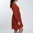 thumbnail image 6 of Elsie & Zoey Hayden Swiss Dot Long Sleeve Ruched V-Neck Dress for Women, 6 of 6
