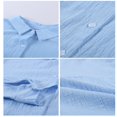 thumbnail image 4 of CHUANK Chemisier en Coton et Lin à Manches Longues pour Femmes, Coupe Ample, Col en V, 4 of 6