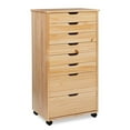 thumbnail image 1 of Riverbay Furniture 8-Drawer Transitional Wood Storage Cart w/ Casters in Natural, 1 of 20