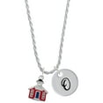 thumbnail image 1 of Delight Jewelry Silvertone Red School House Silvertone Script Initial Disc - O - Charm Necklace, 20"+3", 1 of 4
