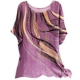 thumbnail image 3 of Womens Fashion Casual Printing Round Neck Short Sleeve Loose T-Shirt Pullover Tops, 3 of 6