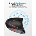 thumbnail image 3 of Mouse ergonómico Bluetooth recargable TECKNET, 6 DPI, negro, 3 of 7