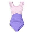 thumbnail image 6 of Shadoumai Girls Swimsuit One Piece Size 7 Tummy Control Tankini Sets Quick Dry & Stretchy Contrasting Trim Girls Dress Up Clothes Beach Swimwear Cutout Adjustable Straps, 6 of 6