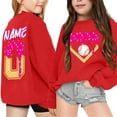 thumbnail image 2 of LIIPEE Girls Boys Hoodies Fall Winter Casual Cute Long Sleeve Cartoon Ice Cream Letter Graphic Printed Round Neck Pullover Hoodless Sweatshirt Child Versatile School Outdoor Hoodie,Red,9-10 Years, 2 of 3