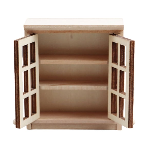 Sinyiin Realistic 1/12 Scale Wooden Dollhouses Cabinet Handmade Mini Furniture For Bedroom Kitchen Decors DIY Craft Photography Prop