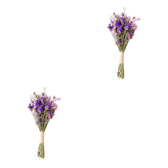 Yuarrent Bouquet Dried Plants Flower Ornament Wedding Decor Púrpura 2Conjunto