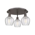 thumbnail image 2 of Innovations Lighting  Norfolk - 3 Light 18" Flush Mount Clear/Oil Rubbed Bronze, 2 of 5