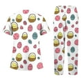 thumbnail image 3 of Black Scrubs，Women's Short-Sleeve Easter Print Nursing Scrubs Set with Pockets，Hot Pink，M, 3 of 4