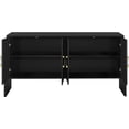 thumbnail image 4 of Storage Cabinet with Doors&Adjustable Shelf, Solid Wood Modern Accent Cabinet, Buffet Sideboards Cabinet for Hallway, Entryway, Dining Living Room, 4 of 7