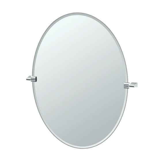 Gatco Bleu 32" Frameless Oval Mirror, Chrome