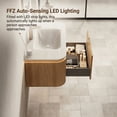 thumbnail image 6 of FFZ 36 inch Floating Bathroom Vanity Sink Curved Cabinet with Drawer Sensor Light, Natural Woodgrain, 6 of 15
