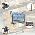 thumbnail image 5 of HOHYN 40" Heavy Duty Folding Chair Cart & Storage Rack, 46.1"W Holds 15+ Chairs, 300 lb Capacity Metal Dolly with 4 Wheels (2 Lockable) for Office, Conference & Events, Matte Black, 5 of 8
