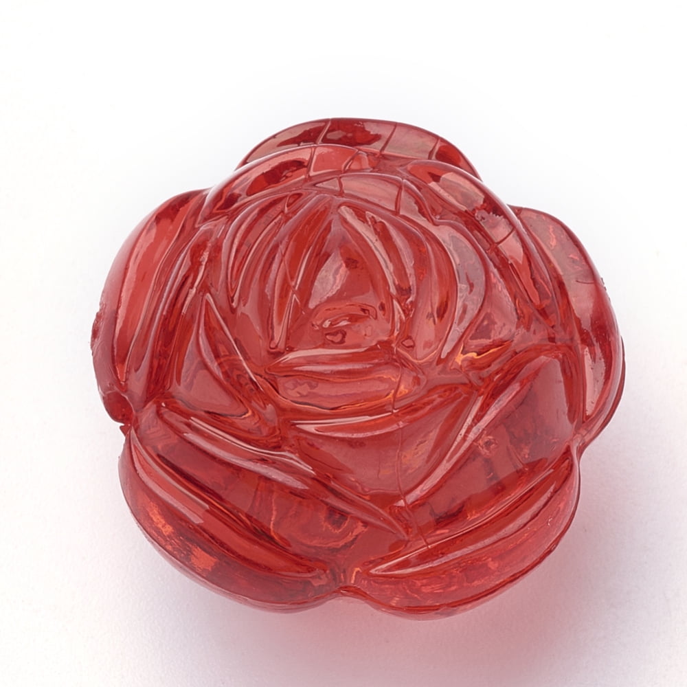 Transparent Acrylic Beads Flower Mixed Color 25x25x21mm Hole: 2.5mm about 100pcs/500g