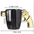 thumbnail image 2 of Taza De Cerámica De Café Para Hombre Forma Revolver Pistola 400ml Dorado, 2 of 3