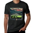 thumbnail image 2 of PIKWEEK Car art color supercar painting picture racing, shirt short sleeved design art display, T-shirt children's gift casual breathable men, women, boys and girls Black, 2 of 4