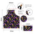 thumbnail image 7 of Halloween Bat Moon Eye Apron-Garden Aprons for Women with Pockets-Cotton Linen Waterproof Kitchen Cooking Gardening Aprons Adjustable for Kitchen,Cooking,BBQ and Salon 32"x27", 7 of 7