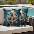 thumbnail image 4 of Funny Dogs Outdoor Waterproof Pillow Covers, Animal Sitting on Toilet Reading Newspaper Decorative Square Throw Pillowcase Sofa Cushion Sham for Patio/Couch/Chair, 26"x26" 2 Pack, 4 of 8