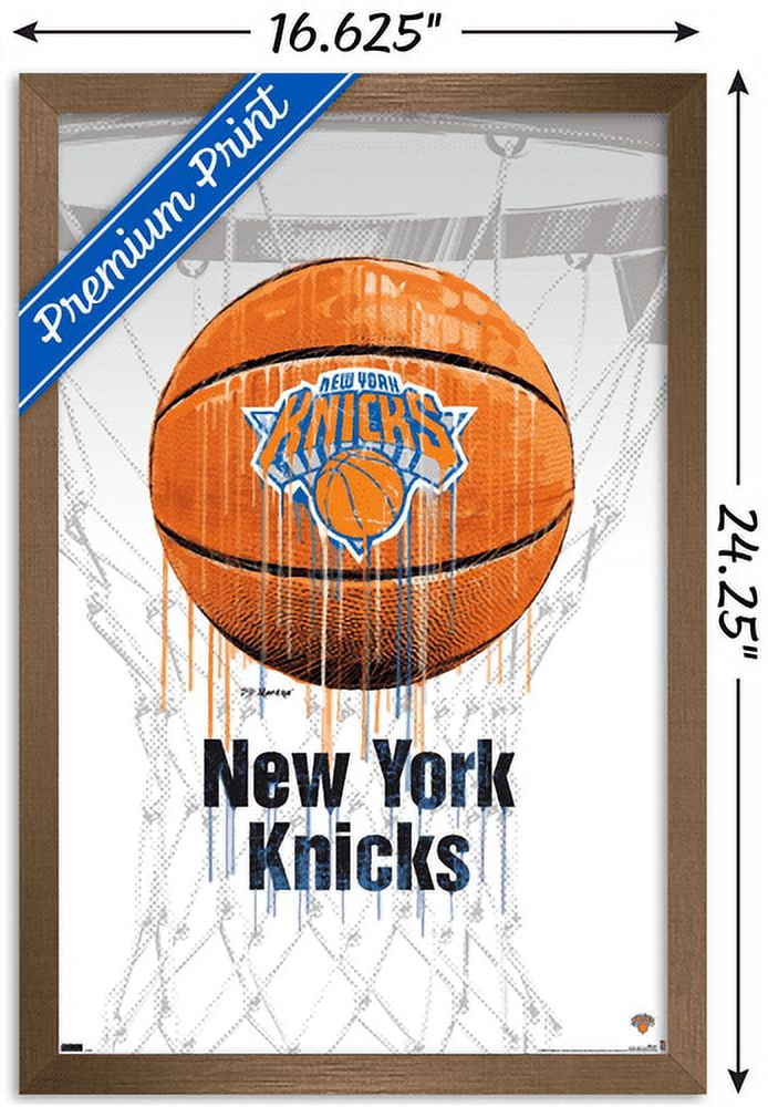 NBA New York Knicks - Drip Basketball 21 Wall Poster, 14.725" x 22.375", Framed