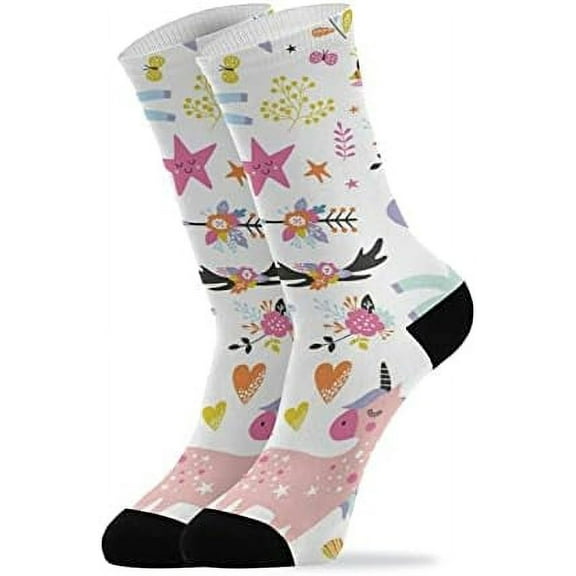 Coolnut Cute Unicorn Socks Winter Warm Socks Fashion Print Socks Novelty Casual Socks for Men Women( 1 Pack)