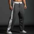 thumbnail image 2 of Mens Athletic Track Pants with Side Stripe Loose Fit Drawstring Waistband Lightweight Sports Trousers for Training Running Gym, 2 of 7