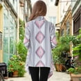 thumbnail image 5 of Women's Draped Front Open Cardigan TeqHome Casual Long Sleeve Lightweight Cardigan Duster Skin-friendly Cardigan for T-Shirt Tank Jeans Leggings Pink M, 5 of 12