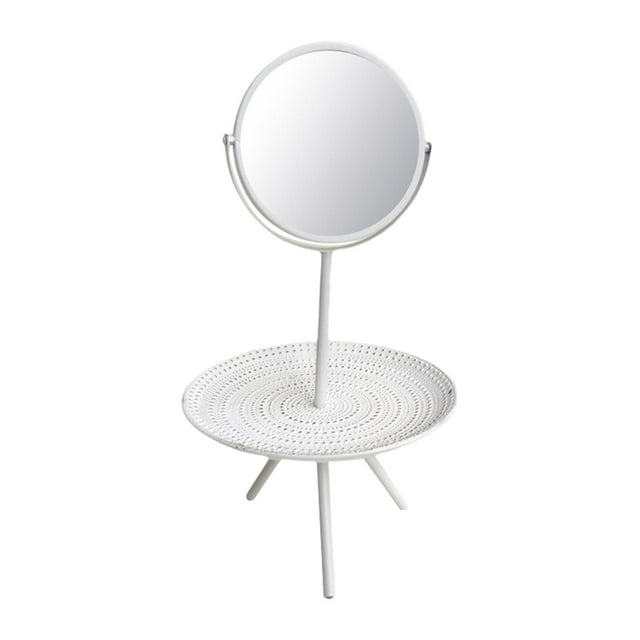 Espejo de tocador de escritorio con estante de madera Espejo de tocador con decoración de habitación de pie Blanco Yuyangstore Espejo de vanidad