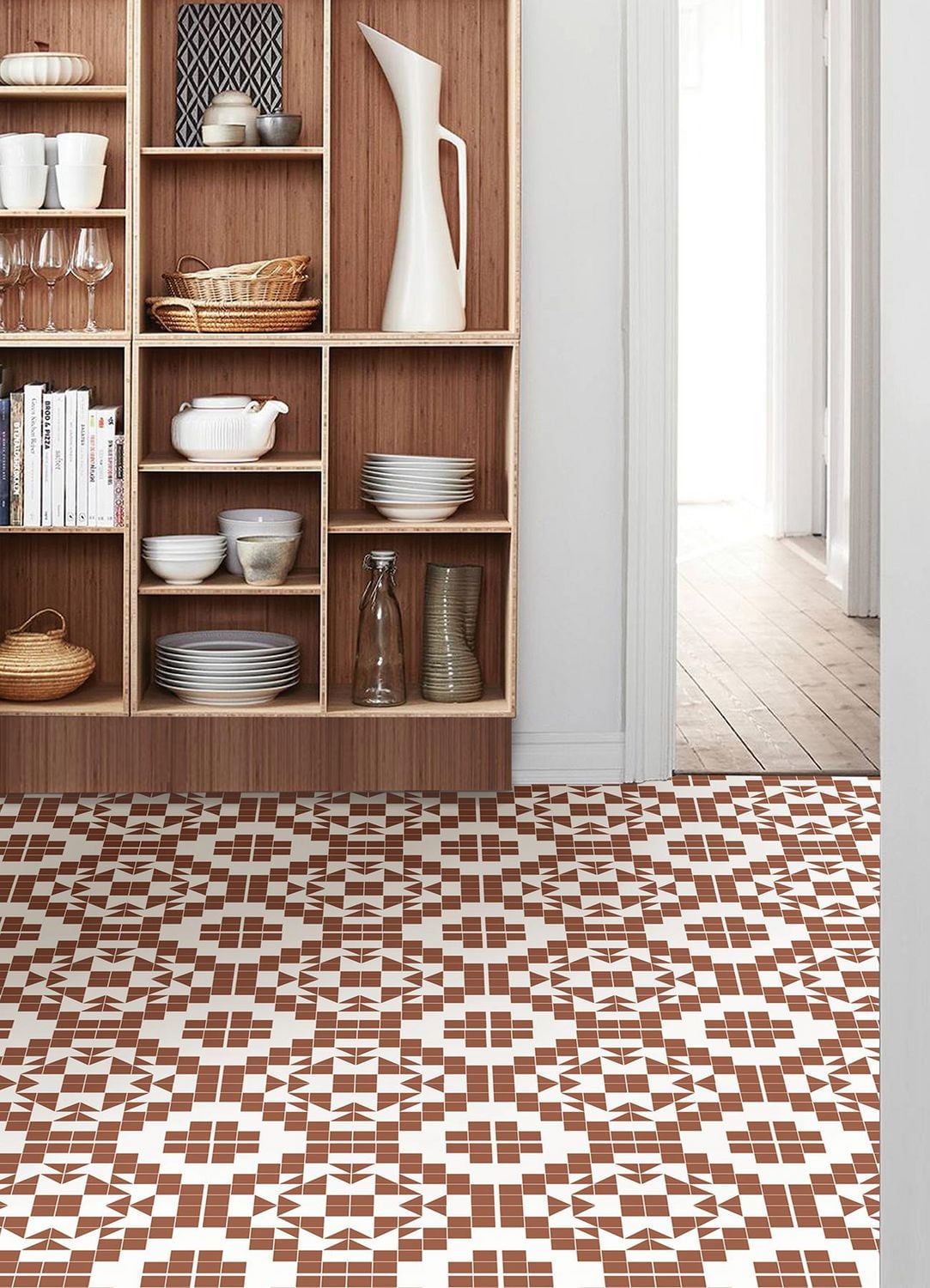 FloorPops Matias Terracotta Peel and Stick Floor Tiles Set of 20