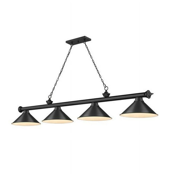Z Lite 2306-4MB-MB15 4 x 60W Cordon Medium Dimmable Billiard Light, Matte Black