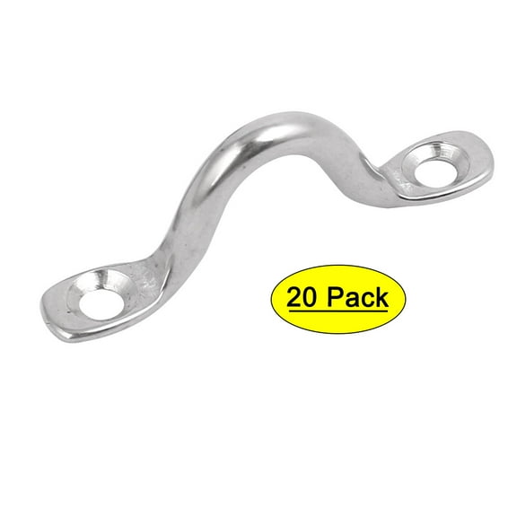 Unique Bargains 304 Stainless Steel 4mm Thickness Fixed Pad Eye Plate Silver Tone 20pcs