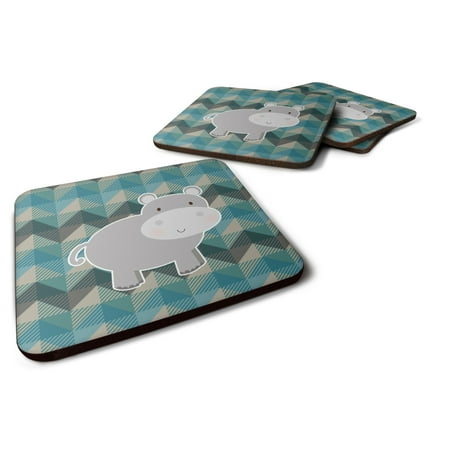 

Carolines Treasures BB7031FC Hippopotamus Foam Coaster Set of 4 3 1/2 x 3 1/2 multicolor