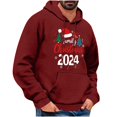 thumbnail image 2 of Fiudx Sudadera Capuchino y Estampado Navideño para Hombre, Ligera, Deportiva, con Cuello Curvo, Ideal para Gimnasio y Ciclismo, Estilo de Vida Activo, Transpirable., 2 of 4