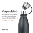 thumbnail image 4 of Termo Resistente Hydrate Bottles 500ml Aislamiento Doble Pared Negro, 4 of 6