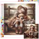 thumbnail image 1 of Con Cuentas Cuadradas 5D DIY Kit Niña Y Perro Del Arte 45x45cm, 1 of 9