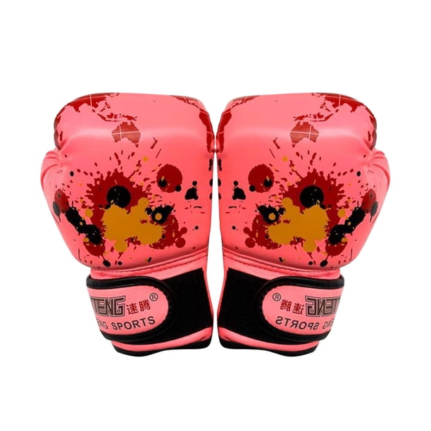 Kuymtek 1 Par Guantes Boxeo para Entrenamiento Ejercicio Guantes Deportivos Cuero PU (rosa)