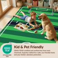 thumbnail image 4 of Design&I 4'x6' Washable Area Rug Flatweave Daily Traffic Ready Field Stripe Bands Score Door Center Goal Markings Soccer Stadium Refined for Dorm Room, Living Apartment, 4 of 7