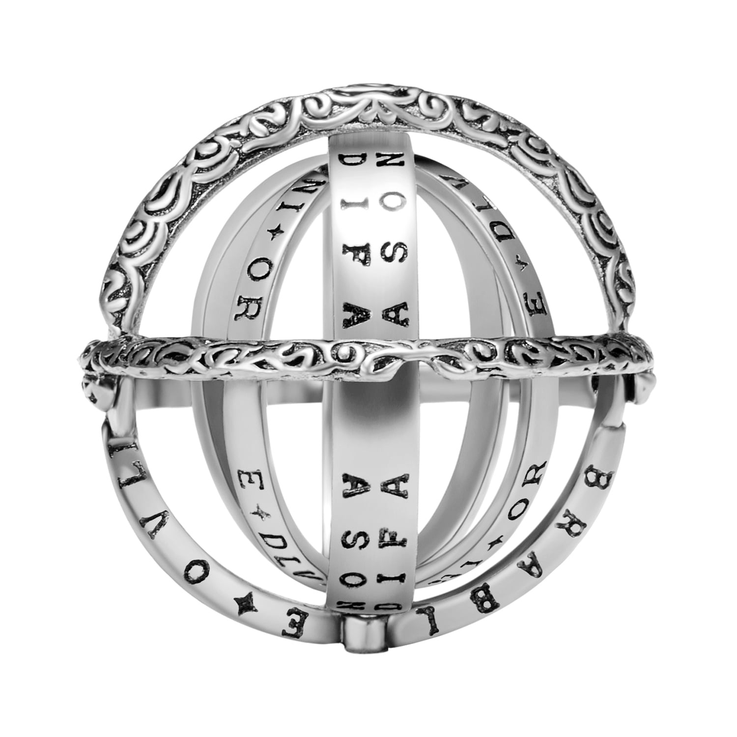 GULEHAY 16th Century Germany Astronomical Sphere Ring,Foldable Cosmic Ring with Luxury Hand-Carved,Unique Gift for Kids and Young
