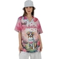 thumbnail image 4 of Hello Valentine’s Day Australian Shepherd Flower Crown Romantic Pink Floral Hawaiian Shirt Breathable Summer Unisex Merch Aussie Dog Lover Gifts - 00031, 4 of 6