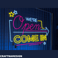 thumbnail image 2 of Craftnamesign We're Open Come In Led Sign, Open Shop Store Wall Art, Welcome Sign Decor, 2 of 4
