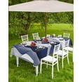 thumbnail image 3 of Outdoor Tablecloth with Umbrella Hole and Zipper 60 x 102 Inch Blue Gradient Ripples Table Cover for Rectangular Tables Waterproof Tabletop Collection for Patio Garden Picnic Camping, 3 of 4