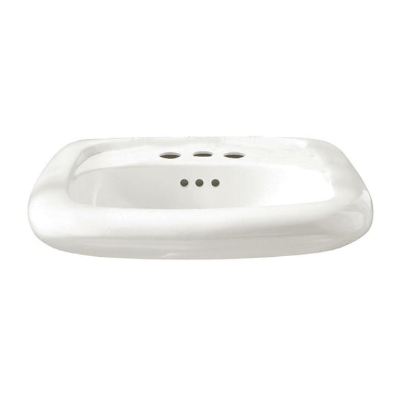American Standard Murro Universal Design Everclean Wall Mounted Sink with 4-in Faucet Holes in White