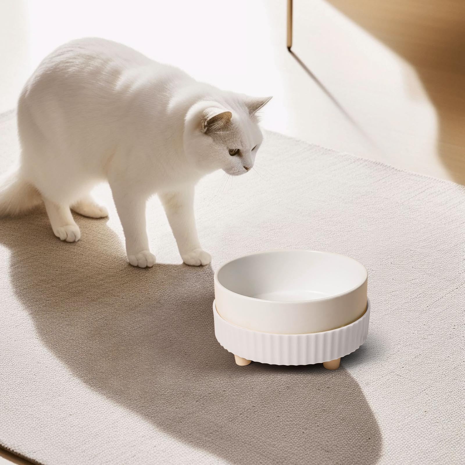 Ceramic Bowl With Constant Temperature Heating Drinking Bowl For Cats In Winter Food Bowl To The Cervical Spine Feeding Bowl