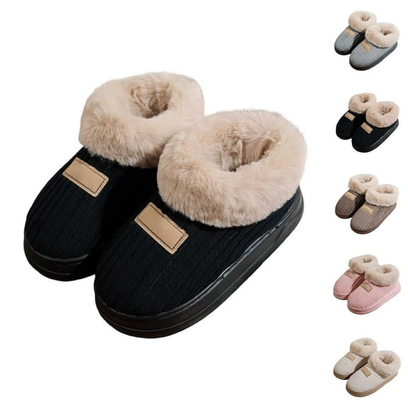 Slippers for Women Lined Winter Warm Soft Cozy Slippers Indoor Outdoor Platform House Shoes
